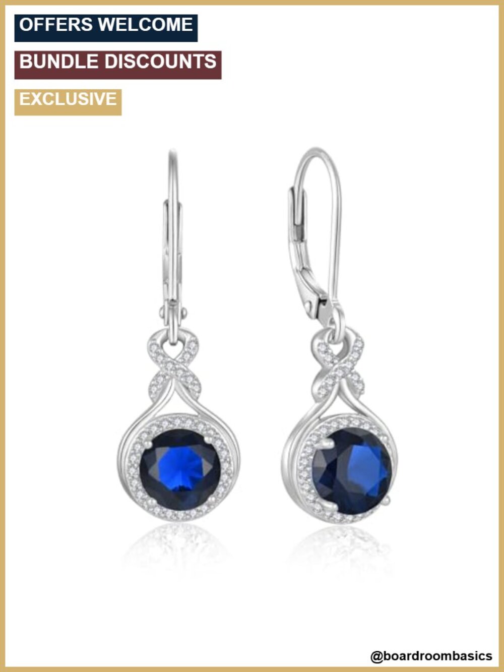 925 Sterling Silver Infinity Drop Dangle Earrings CZ Birthstone Halo Women